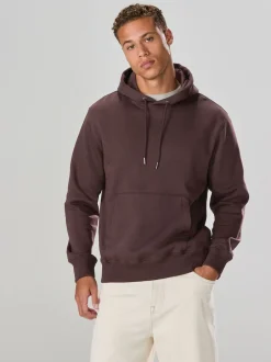 Next - Ajustement régulier - Sweat-shirt à capuche en jersey riche en coton épais Marron chocolat Hot