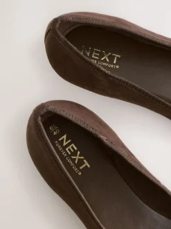 Next - Ballerines à bout rond Marron chocolat Outlet