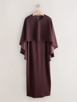 Next - Cape Robe longue Marron chocolat Sale