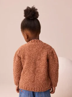 Next Marron chocolat - Cardigan en maille épaisse Bobble (3mths-10yrs) Sale
