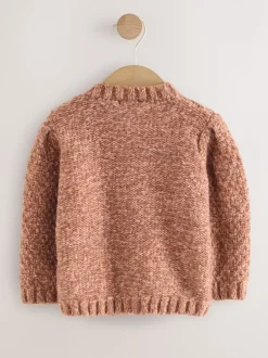 Next Marron chocolat - Cardigan en maille épaisse Bobble (3mths-10yrs) Sale