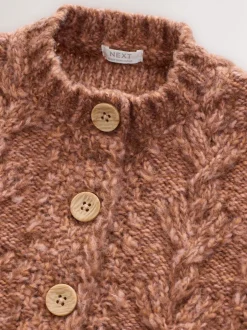 Next Marron chocolat - Cardigan en maille épaisse Bobble (3mths-10yrs) Sale