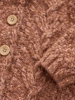 Next Marron chocolat - Cardigan en maille épaisse Bobble (3mths-10yrs) Sale