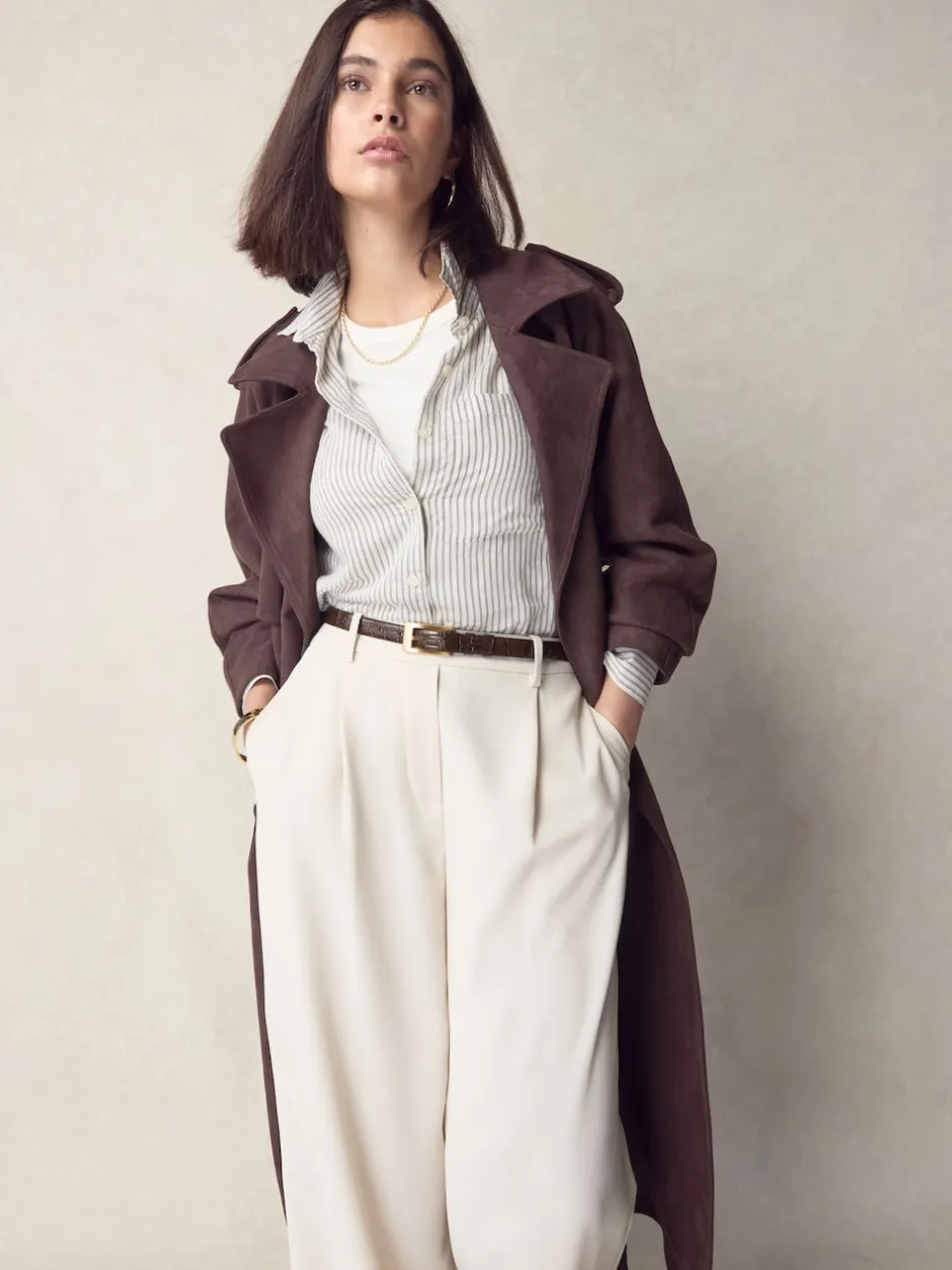 Next Marron chocolat - Ceinture N. Premium Made In Italie en Cuir effet croco New