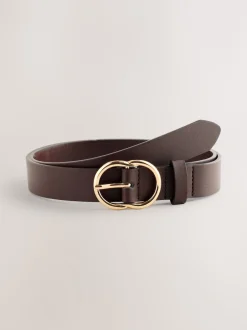 Next - Ceinture régulière en PU Marron chocolat Outlet