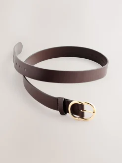 Next - Ceinture régulière en PU Marron chocolat Outlet