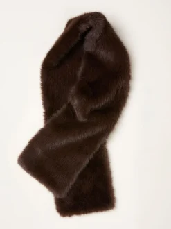 Fat Face Marron chocolat - Écharpe FatFace en fausse fourrure New