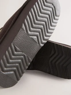 Baker by Ted Baker Marron chocolat - Chaussons mules en daim déperlant pour fille Outlet