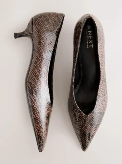 Next Marron chocolat - Chaussures à talons Kitten heel à bout pointu Clearance