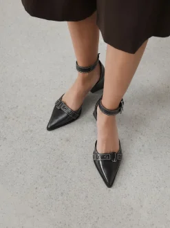 Next Marron chocolat - Chaussures à talons carrés Forever Comfort® à bout pointu New