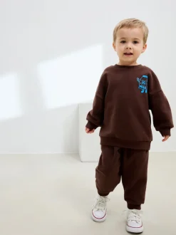Next Marron chocolat - Ensemble sweat et Joggings imprimé à Col rond (3mois-7ans) Best