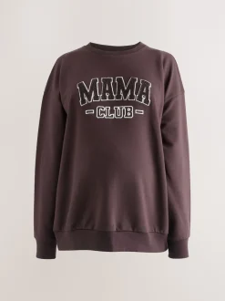 Next Marron chocolat - Ensemble sweat-shirt de grossesse court Sale