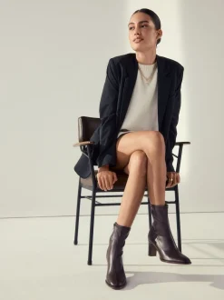 Next Marron chocolat - Forever Comfort® Bottes/Bottines chaussettes à bout rond Clearance