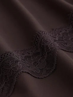 Next Marron chocolat - Haut Manche longue détail Dentelle Sale