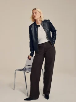 Next Marron chocolat - Jean ample taille mi-haute