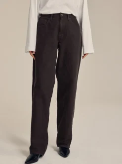 Next Marron chocolat - Jean ample taille mi-haute