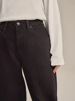 Next Marron chocolat - Jean ample taille mi-haute