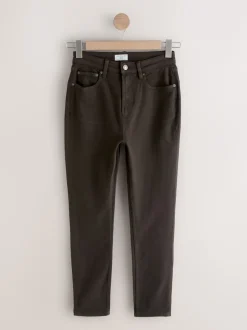 Next Marron chocolat - Jeans skinny taille mi-haute Hourglass Sale