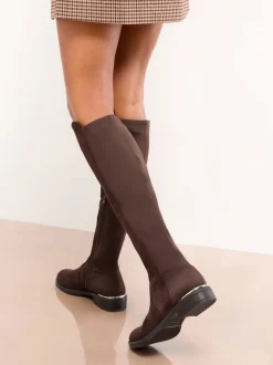 Lipsy Marron chocolat - Bottes décontractées élastiques en faux daim Hot