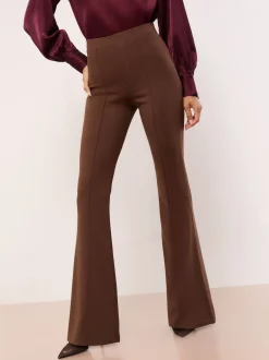 Lipsy Marron chocolat - pantalon bootleg taille haute évasé Discount