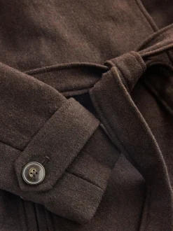 Next Marron chocolat - Manteau habillé à col cheminée Online
