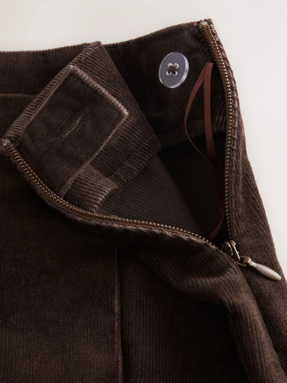 Next Marron chocolat - Mini-jupe cache-cœur en velours côtelé Discount