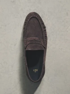 The Set Marron chocolat - Mocassins Premium en daim New