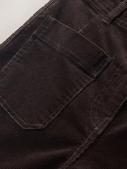 Next Marron chocolat - Pantalons raccourcis jambe large en velours côtelé Outlet