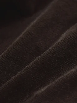 Next Marron chocolat - Pantalons raccourcis jambe large en velours côtelé Outlet