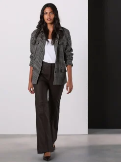 Next Marron chocolat - Pantalons évasés en similicuir Online