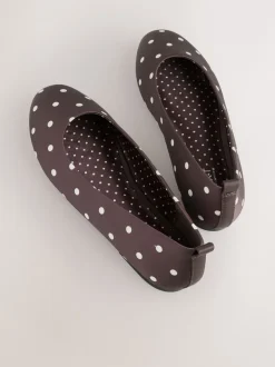 Next Marron chocolat à pois - Ballerines Forever Comfort® à bout rond Clearance