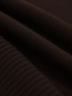 Reiss - Pull col roulé en laine et cachemire Brooklyn Marron chocolat Outlet