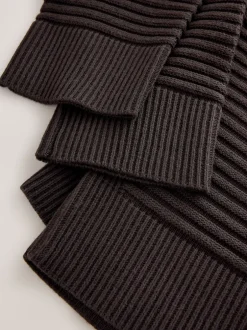 Next Marron chocolat - Pull côtelé en maille à col en V Best