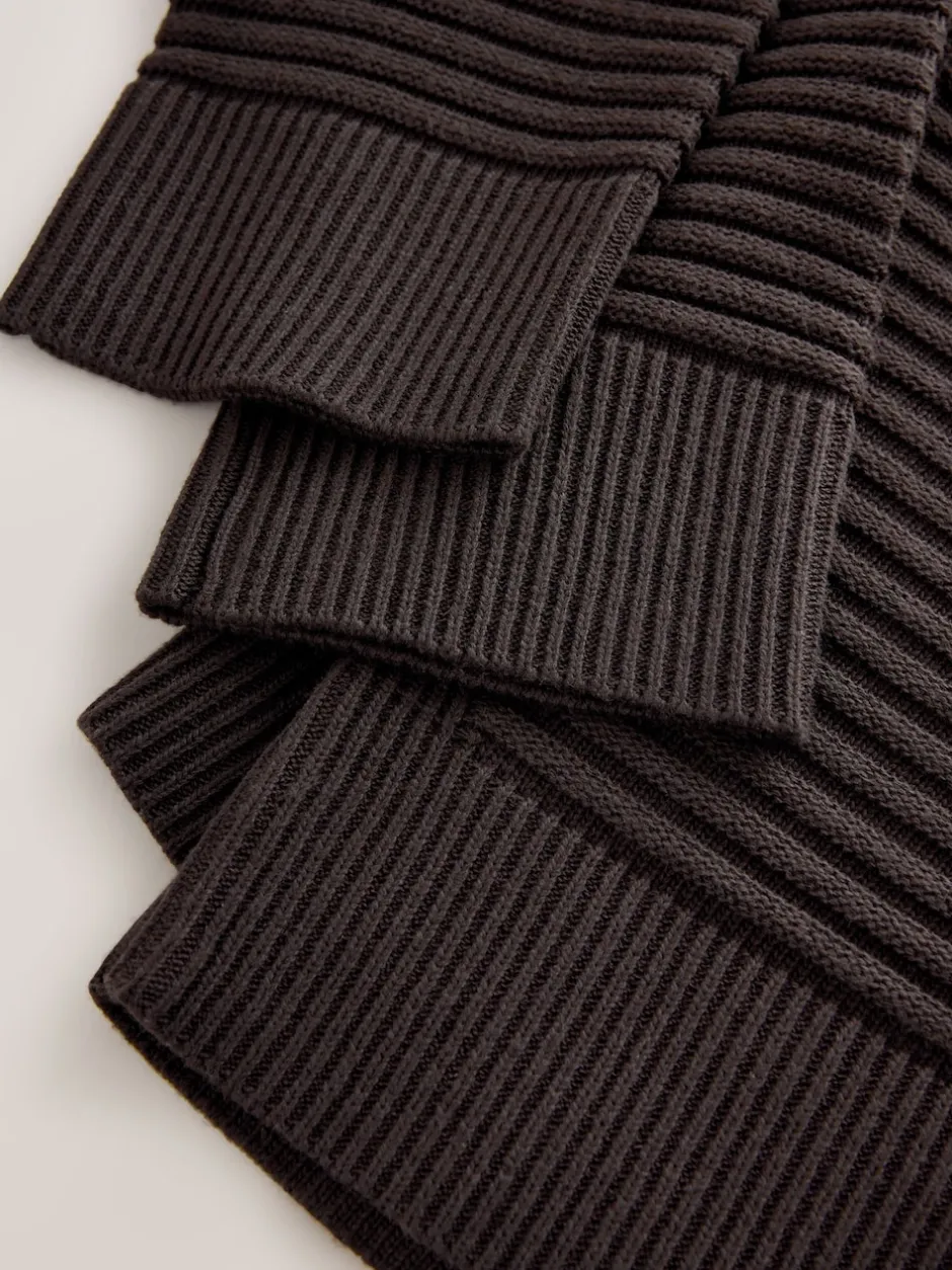 Next Marron chocolat - Pull côtelé en maille à col en V Best