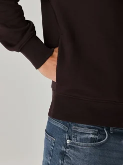 Next - Quart de zip - Sweat-shirt en jersey riche en coton Marron chocolat Sale