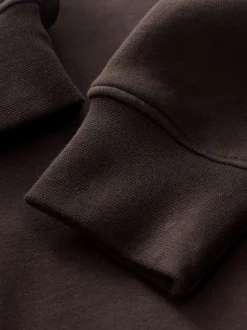 Next - Quart de zip - Sweat-shirt en jersey riche en coton Marron chocolat Sale