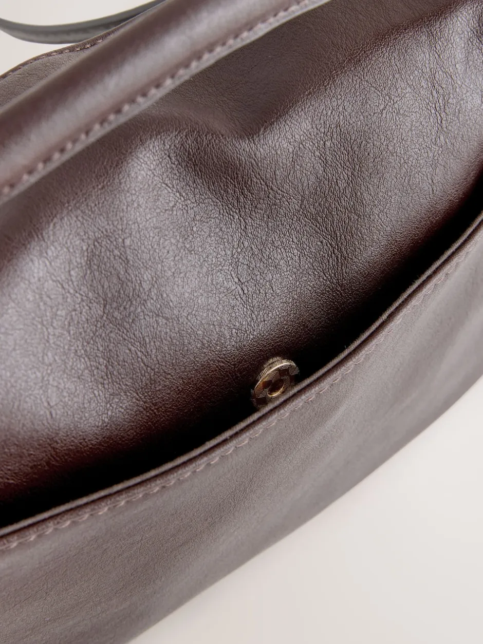 Next Marron chocolat - Sac à bandoulière à empiècement New