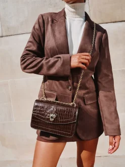 Lipsy Marron chocolat - Sac bandoulière chaîne moyenne Sale