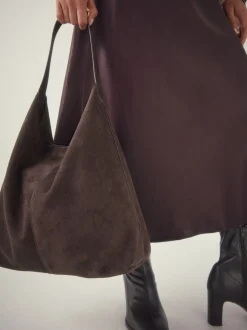 Next Marron chocolat - Sac bandoulière souple en Faux suède Hot