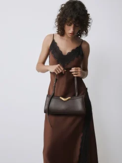 Next Marron chocolat - sac bandoulière avec détails de quincaillerie Clearance