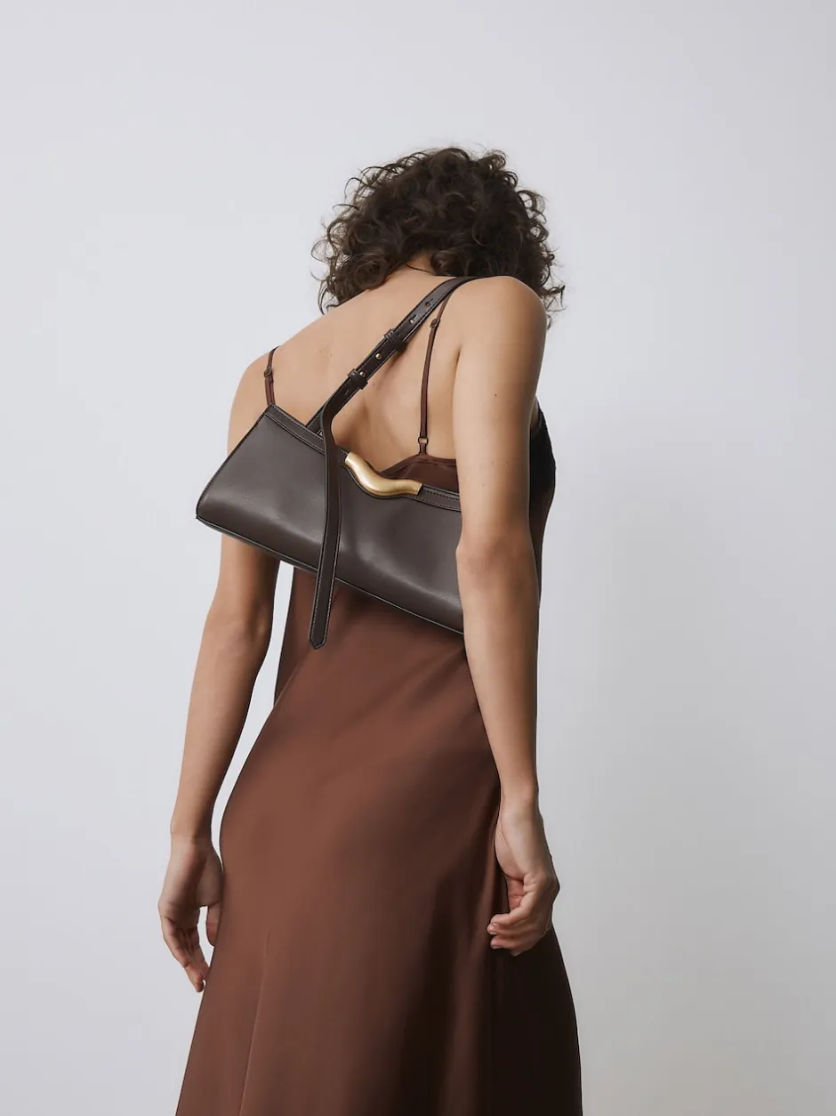 Next Marron chocolat - sac bandoulière avec détails de quincaillerie Clearance