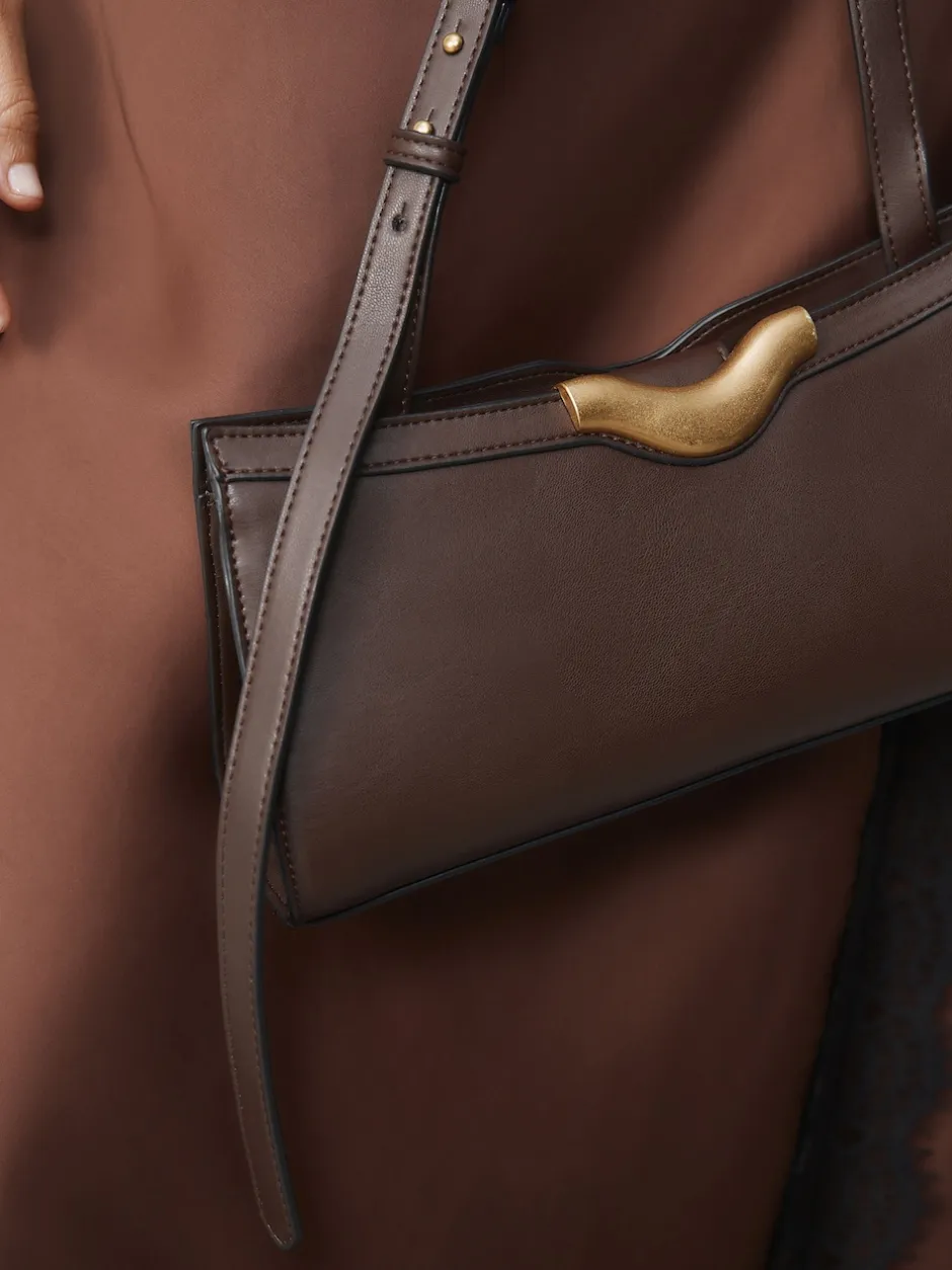 Next Marron chocolat - sac bandoulière avec détails de quincaillerie Clearance