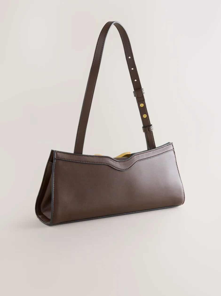 Next Marron chocolat - sac bandoulière avec détails de quincaillerie Clearance