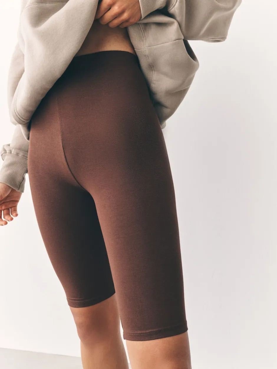 Next Marron chocolat - Short cycliste en jersey Discount