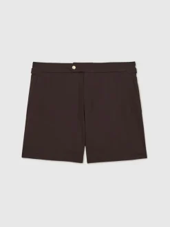 Reiss Marron chocolat - Short de bain Sun avec pattes d'ajustement sur les côtés Sale