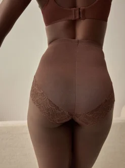 Next Marron chocolat - Slips gainants fermes pour le contrôle du ventre Culotte taille haute Hot