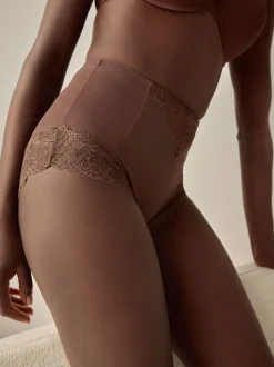Next Marron chocolat - Slips gainants fermes pour le contrôle du ventre Culotte taille haute Hot