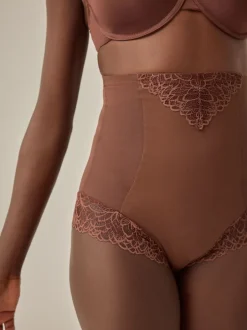 Next Marron chocolat - Slips gainants fermes pour le contrôle du ventre Slips taille super haute Sale