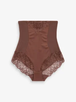 Next Marron chocolat - Slips gainants fermes pour le contrôle du ventre Slips taille super haute Sale