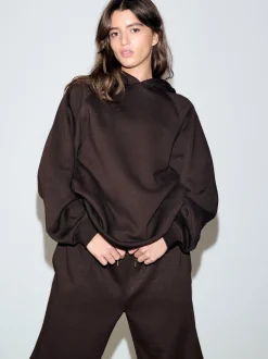 Next Marron chocolat - Sweat à capuche épais coupe standard décontracté Discount